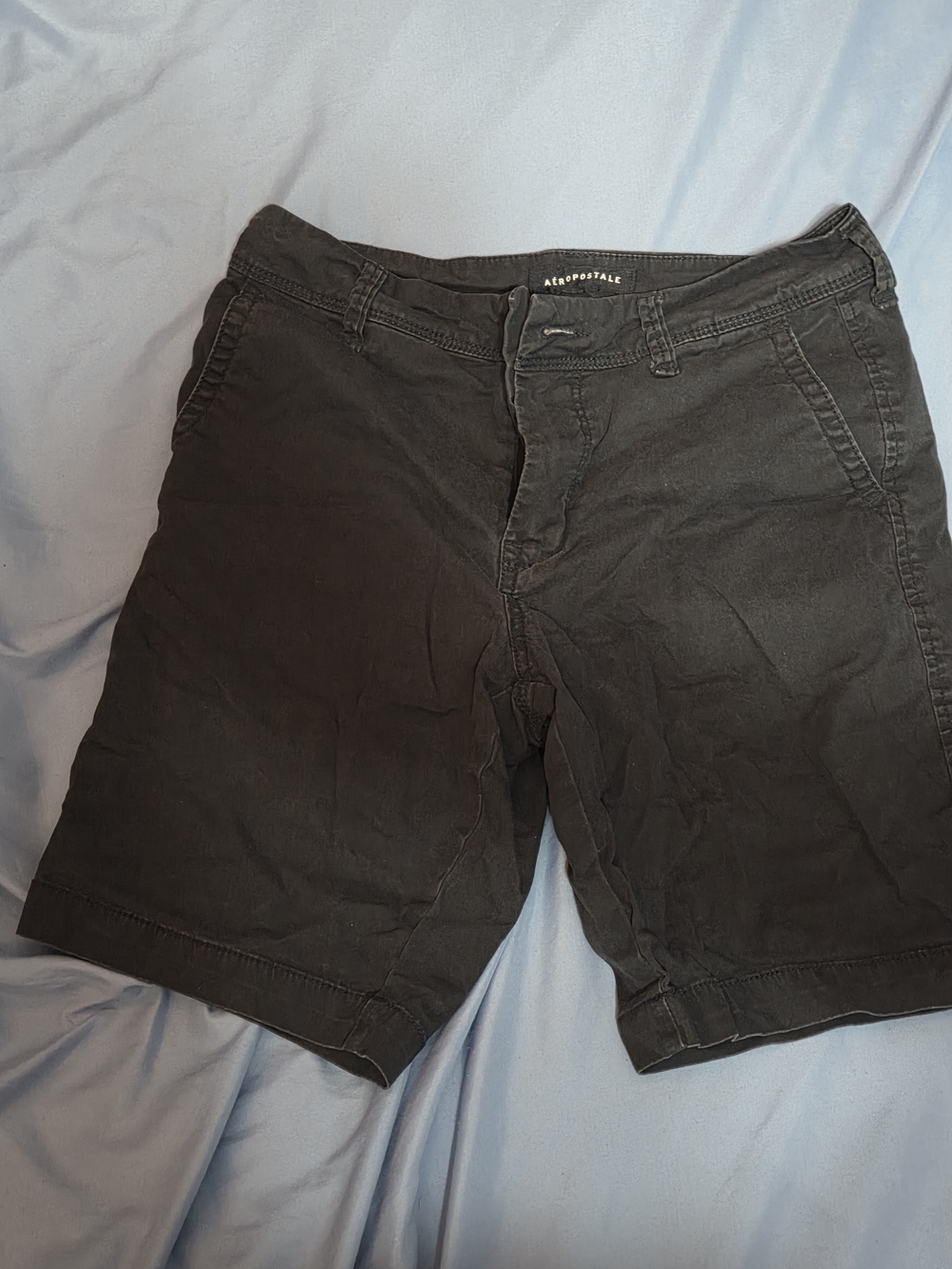 Aeropostale Men's Navy Flat Front Chino Shorts Size W27